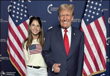ترامپ از نوه اش تعریف کرد! + فیلم