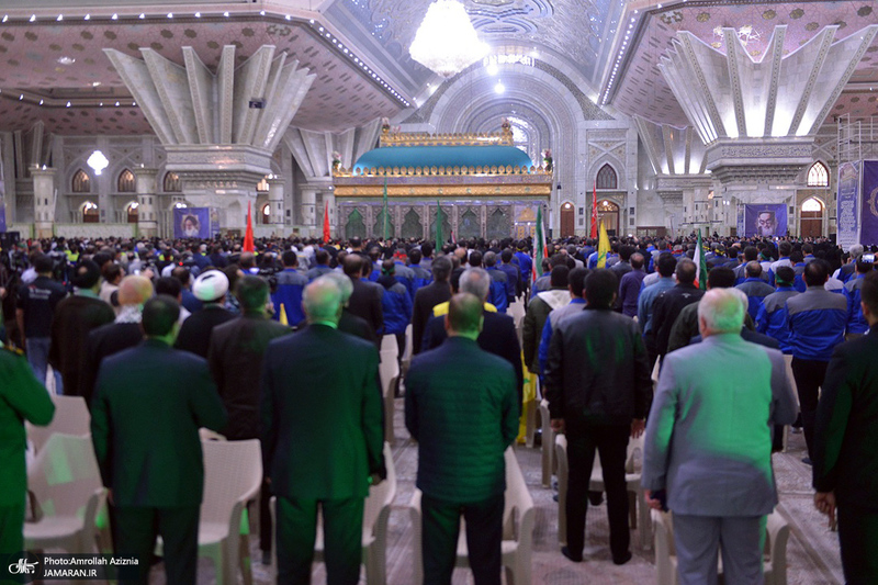 اجتماع بزرگ کارگران به مناسبت سالگرد شهادت حاج قاسم سلیمانی در حرم امام خمینی (س)