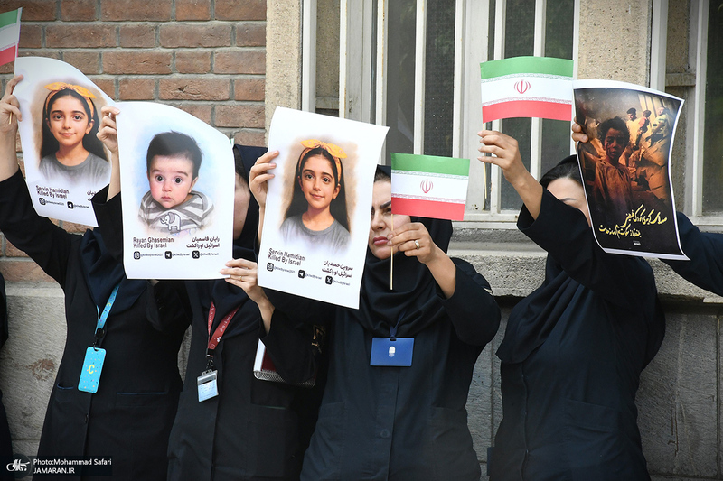 تجمع «از کربلای ایران تا کربلای غزه؛ یادمان شهدای کودک ایران و غزه» در بیمارستان امام خمینی