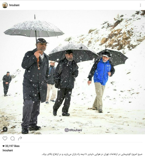  روحانی در یک کوهپیمایی صبحگاهی زیر برف+ عکس ها
