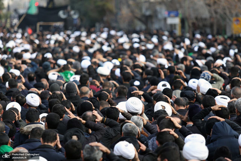 دسته عزاداری روز شهادت حضرت زهرا (س) با حضور آیت الله العظمی وحید خراسانی