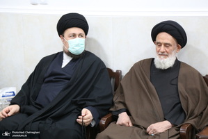 عزاداری شهادت حضرت فاطمه(س) در بیت آیت الله دوستی زنجانی با حضور سید حسن خمینی