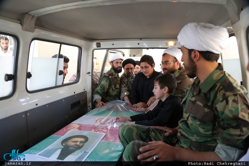 مراسم تشییع پیکر مطهر شهید حمله تروریستی اخیر حجت الاسلام تقوی در قم