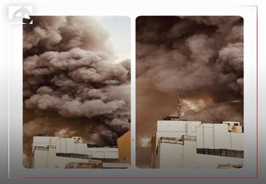 عکس آتش‌سوزی بزرگ در بازار جنت تهران، امروز