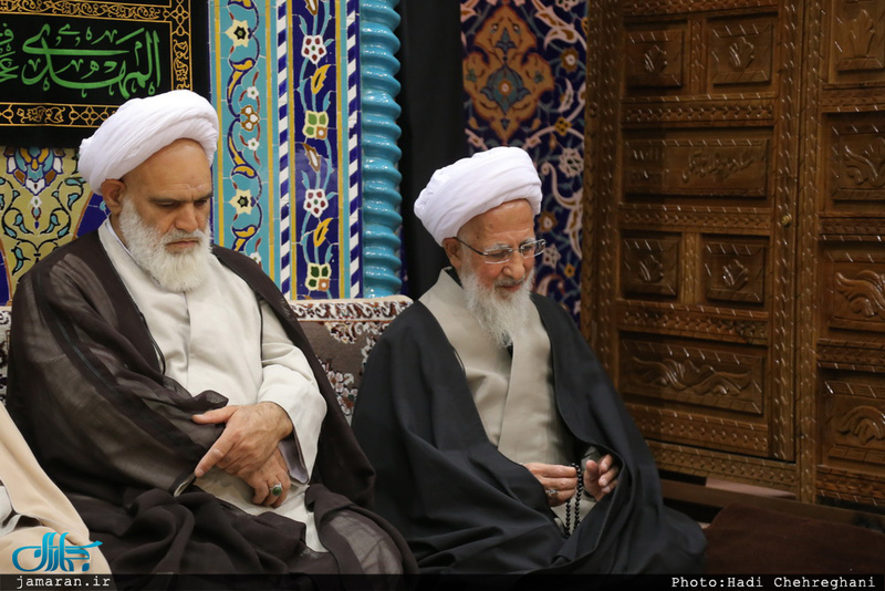 عزاداری اباعبدالله الحسین(ع) در بیت آیت الله العظمی جوادی آملی با حضور سید علی خمینی