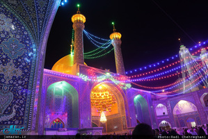 حال و هوای حرم کریمه اهل بیت(ع) در شب میلاد امام رضا(ع)