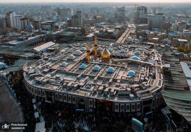 تصاویر هوایی از بین‌الحرمین کربلا در آستانه اربعین