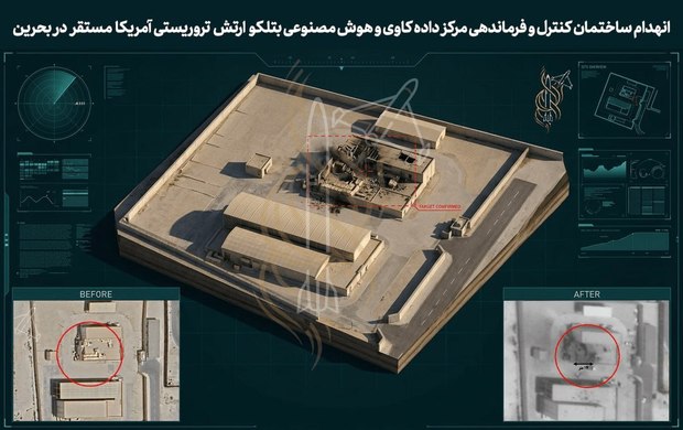 انهدام ساختمان کنترل و فرماندهی مرکز هوش مصنوعی بتلکو آمریکا در حمله ایران + تصاویر ماهواره‌ای