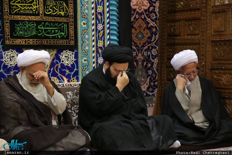 عزاداری اباعبدالله الحسین(ع) در بیت آیت الله العظمی جوادی آملی با حضور سید علی خمینی
