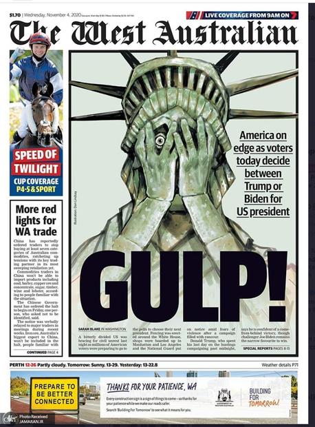 هراس جهانی از نتیجه انتخابات آمریکا در صفحه نخست روزنامه های جهان+ تصاویر