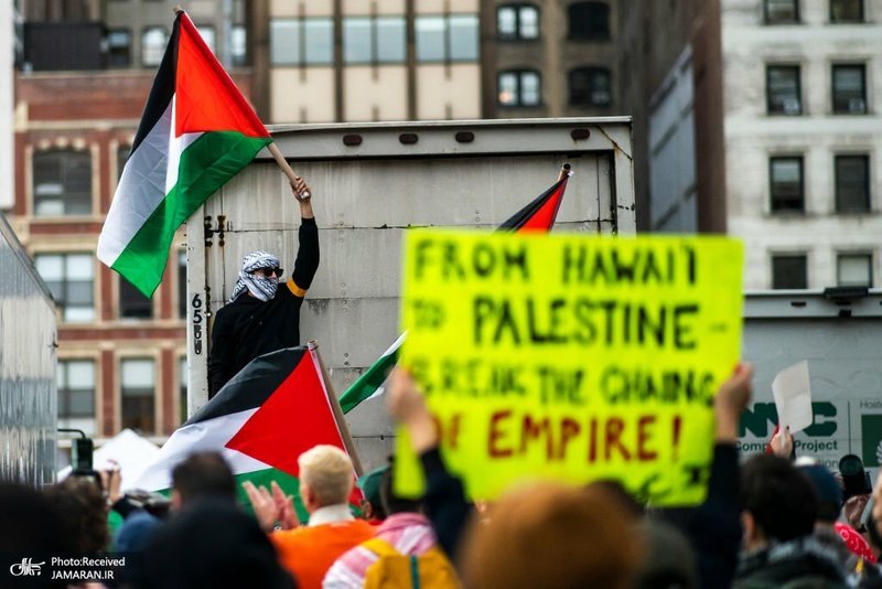 تظاهرات مردم نیویورک در دفاع از مردم فلسطین