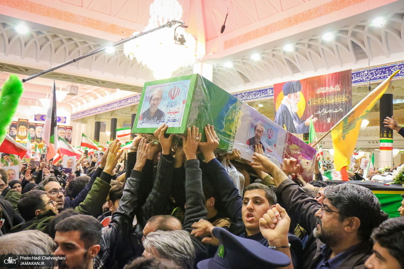 مراسم استقبال و وداع با پیکر مطهر شهید علی لاریجانی در قم