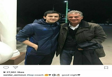 تصویری از ملاقات کی‌روش و آزمون در روسیه