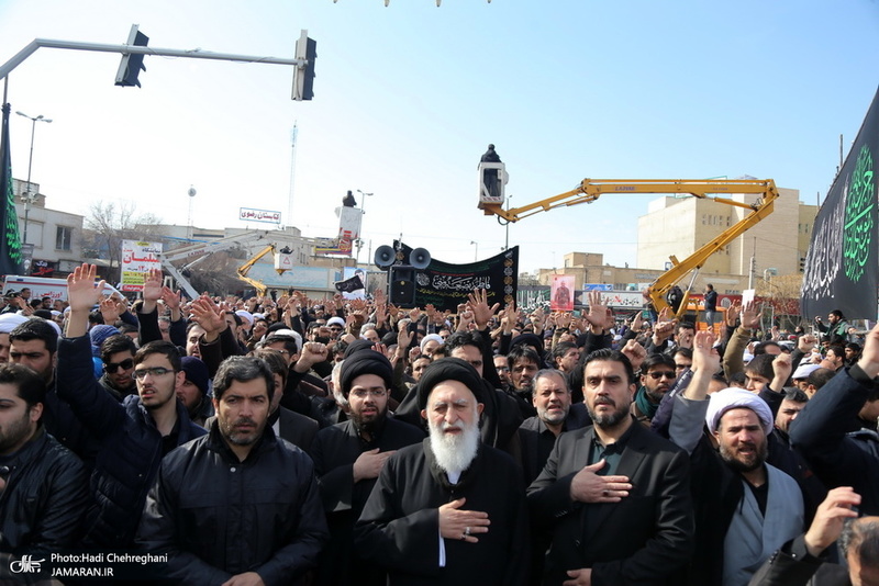 دسته عزاداری روز شهادت حضرت زهرا(س) با حضور آیت الله العظمی وحید خراسانی