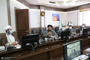 دیدار سرپرست موسسه تنظیم و نشر آثار امام خمینی(س) با مدیر حوزه علمیه خراسان / سید مصباح عاملی