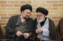 حضور آیت الله سید حسن خمینی در مراسم وداع با آیت الله العظمی شبیری زنجانی (ره)