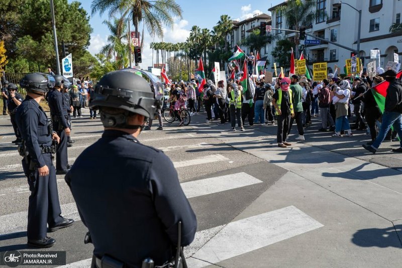راهپیمایی مردم لس آنجلس در حمایت از آتش بس در غزه