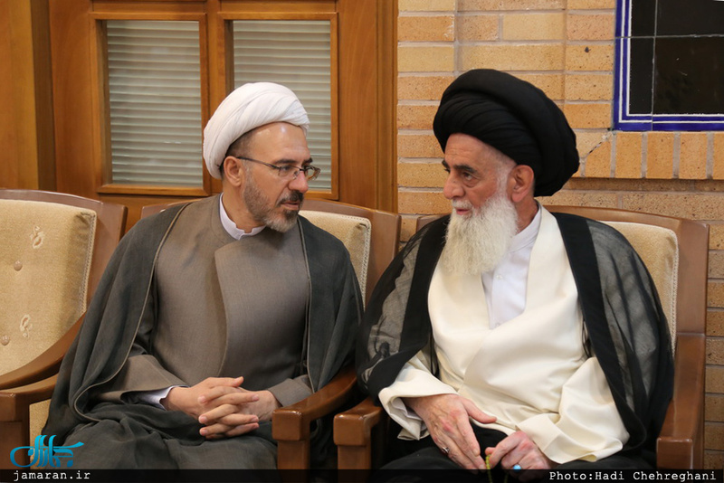 مراسم بزرگداشت والده آیت الله واعظ موسوی در بیت علامه طباطبایی قم